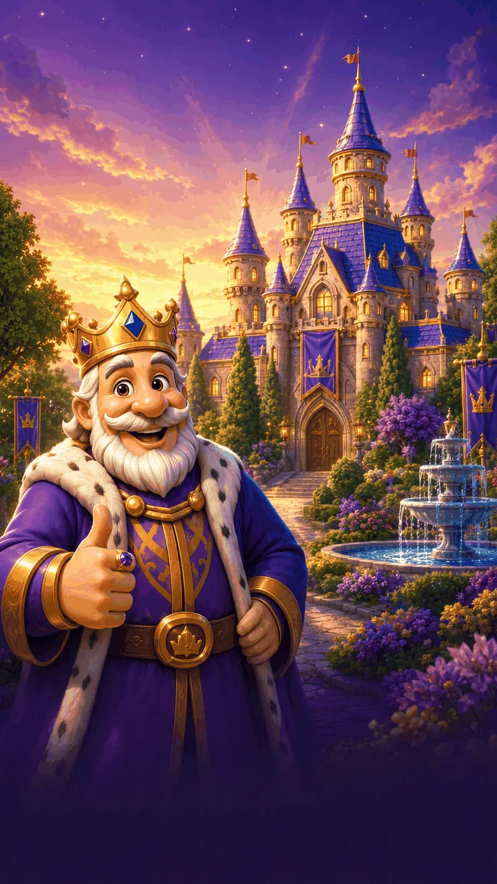 Tiles King royal kingdom artwork with the king standing before the castle