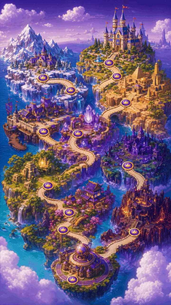 Tiles King fantasy progression map